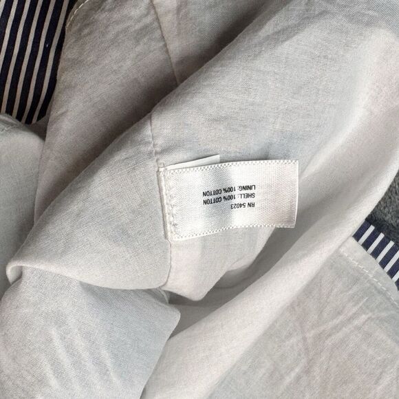 Gap Sz 12 100% Cotton Blue White Striped Skirt Nautical Full Blue A-Line Lined - Picture 10 of 15